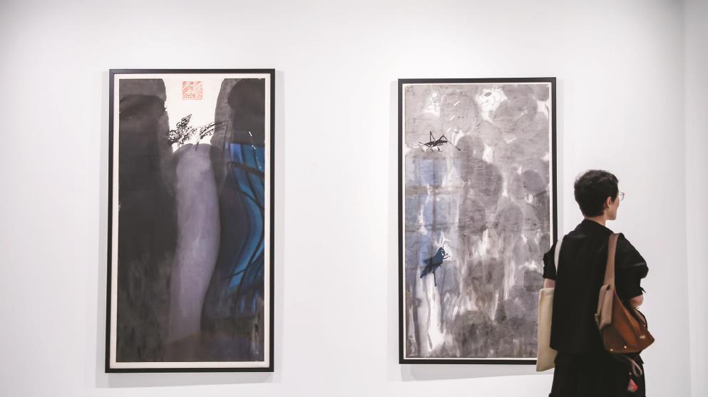 昨天,“行云流墨——巴黎赛努奇博物馆藏现当代中国绘画展”在上海东一美术馆揭幕。(馆方供图)