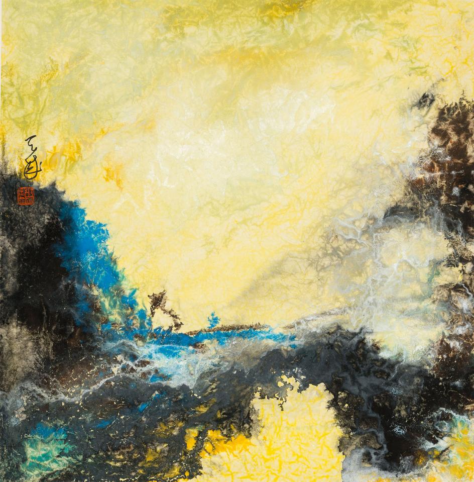 云桥 66cm×65cm 纸本彩墨 2019年