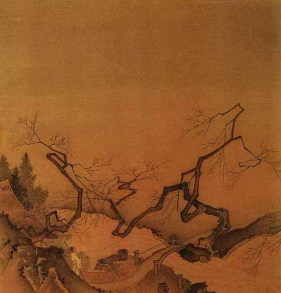 南宋 &nbsp;李唐《策杖探梅图》