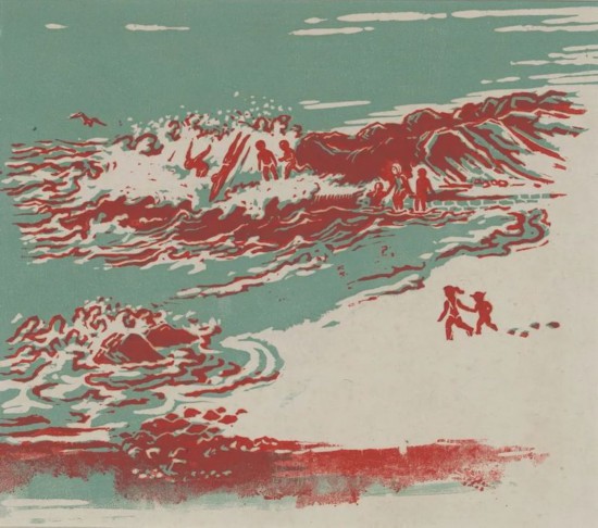 吕蒙《跳水》28.5x31cm&nbsp;版画 1962年 中华艺术宫（上海美术馆）藏