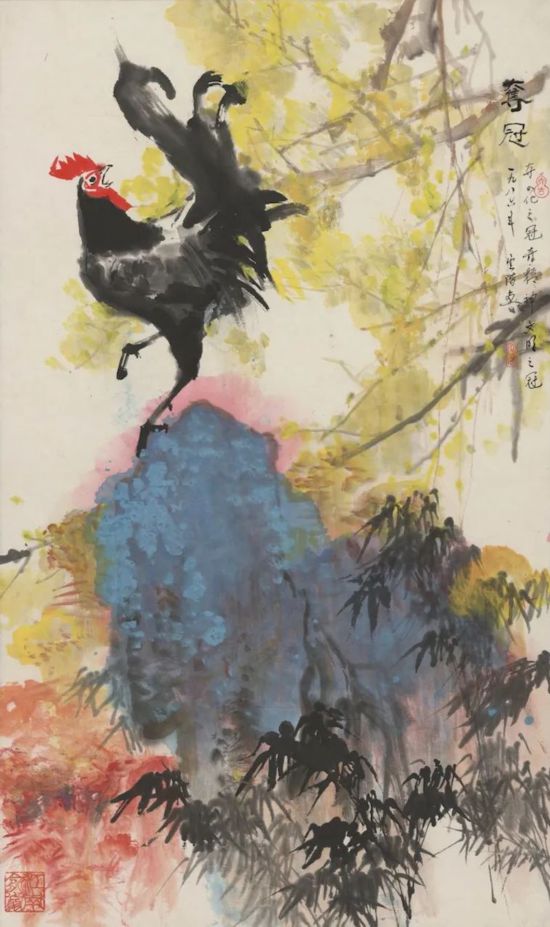 俞云阶《夺冠》102x67&nbsp;cm中国画 1986年 中华艺术宫（上海美术馆）藏