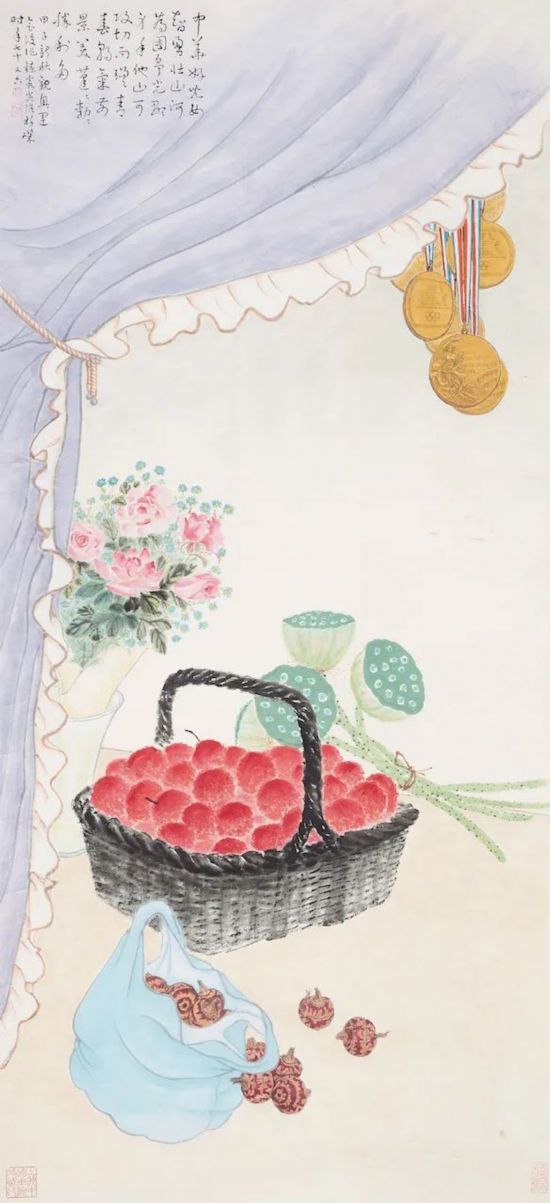 周鍊霞《硕果》130.5×59cm&nbsp;中国画 1984年 上海中国画院藏